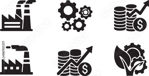 Gardening and farming people silhouettes set, men and women planting crops using tools, agriculture outdoor work scenes, black flat vector icons