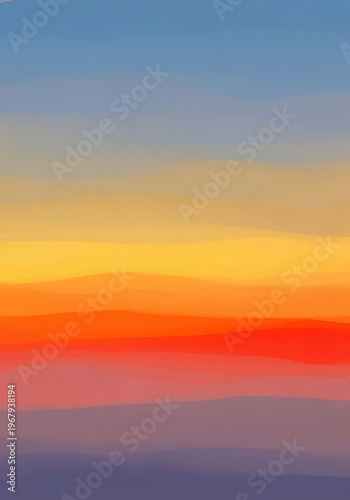 Vibrant sunset with orange and blue hues