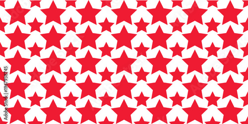 Seamless vector pattern with red stars, graphic texture of abstract design for fabric and prints.