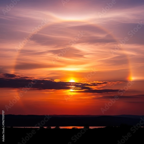 A pixelated image of a sunset over the ocean