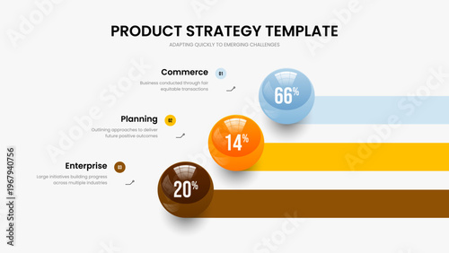 Educational Analysis Three Option Graph Presentation Template. Creative Overview 3 Step Chart Slideshow Design. Professional Innovation Frame Layout Vector Illustration.