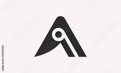 Creative AI Monogram Logo – Letter A & I with Abstract Bird Head Icon