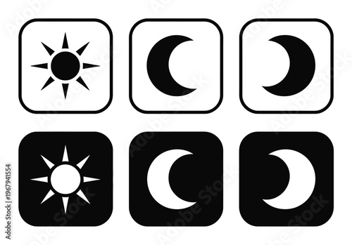 Representing sun and moon in positive and negative formats