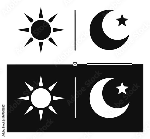 Sun and Moon Day and Night Contrast