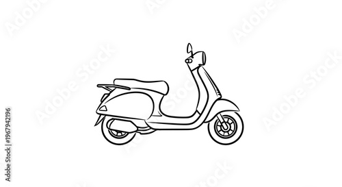Vintage scooter, classic motorbike, scooter icon, motor scooter