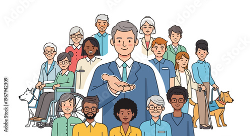 Diverse community, people icons, illustration set, vector graphics