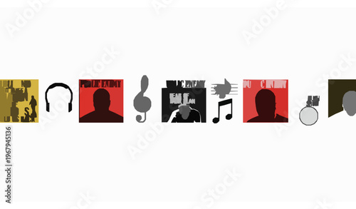 Circular Public Enemy digital EPs vector illustration