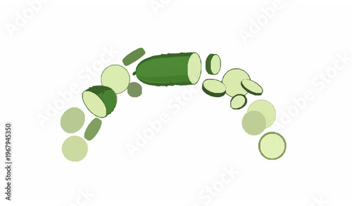 Modern cucumber vector set fresh vegetable icons