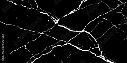 Luxury black marble texture with bold white cracks natural stone abstract background