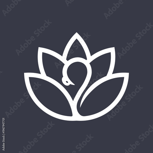 Swan lotus logo design template