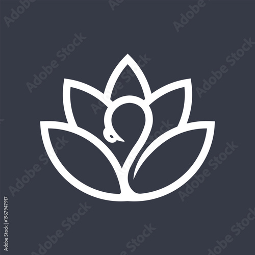 Swan lotus logo design template