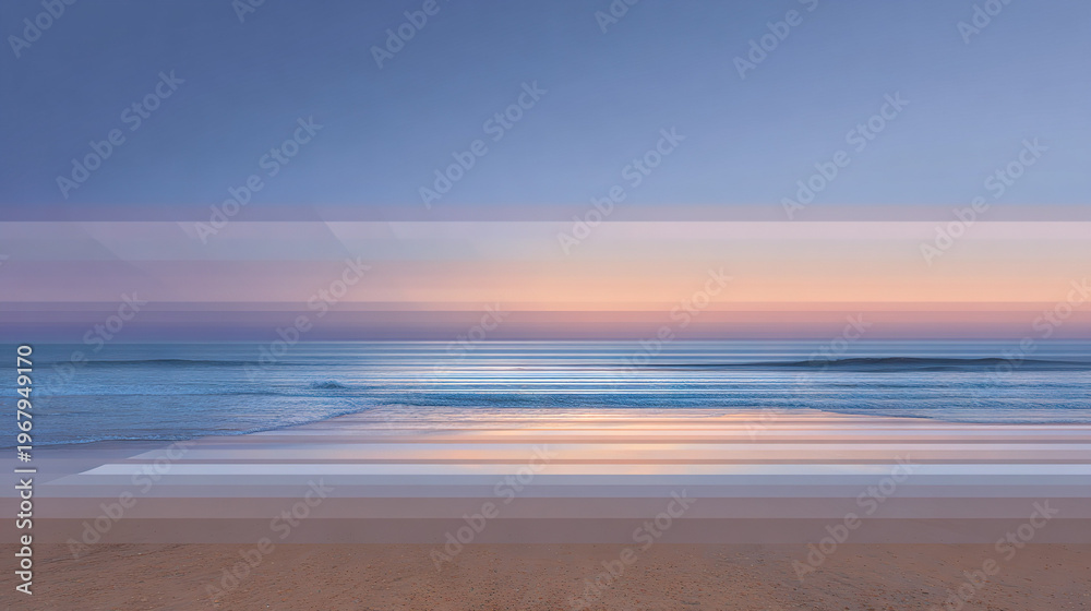 Obraz premium Serene Beach at Dawn with Soft Morning Light