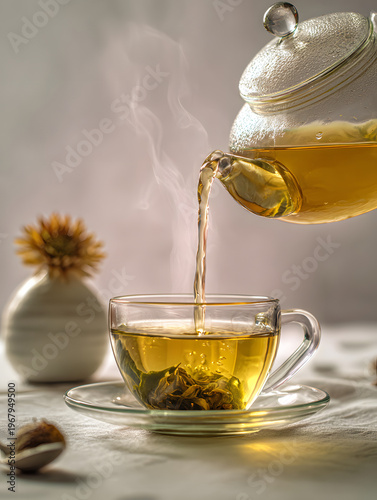 cup of tea with teapot