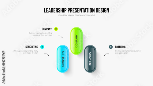 Business Development Three Element Infographic Frame Template. Market Plan 3 Option Diagram Presentation Layout. Sales Portfolio Slideshow Design Vector Illustration.