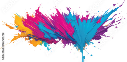 Colorful abstract watercolor paint splashes and stains texture background design	