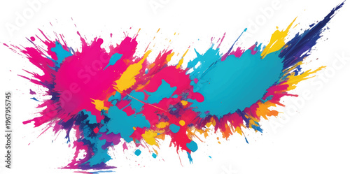 Colorful abstract watercolor paint splashes and stains texture background design	