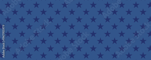 American patriotic seamless pattern. USA traditional backdrop. Blue stars on blue background. Vector template for fabric, textile, wallpaper, wrapping paper.