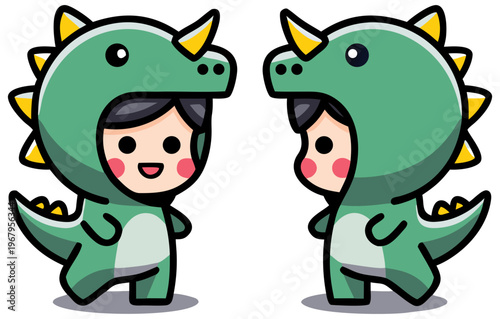 Cute Kids in Dinosaur
