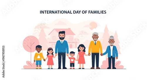 Happy Family Generations Illustration