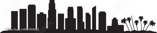 Los Angeles city skyline silhouette