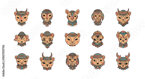 Collection of Funko Pop Character Heads.