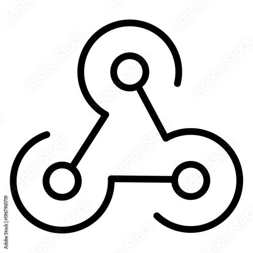 A triangular nodes symbol representing an automated notification or callback trigger between applications