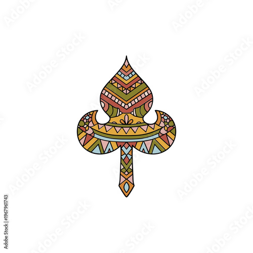 Colorful Fleur De Lis Symbol Illustration.