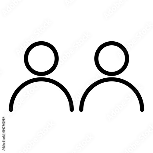 Minimalist line icon representing community members or a group of people for social networking
