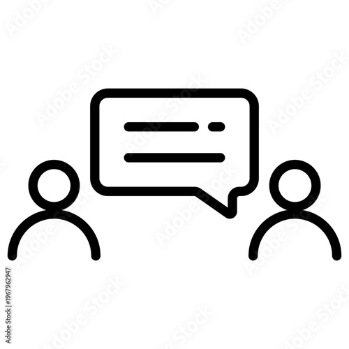 Line icon depicting a group chat or message exchange between multiple participants