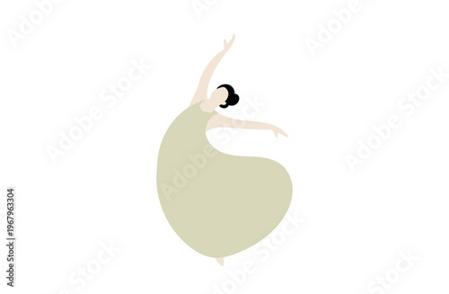 曲線の美しさを活かしたしなやかに体を反らせて踊る女性のイラスト