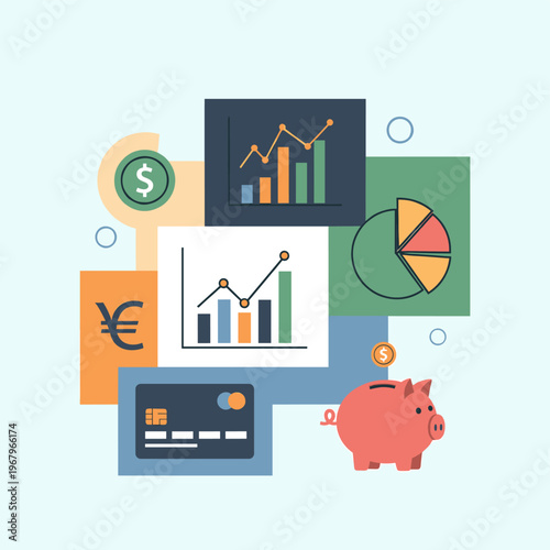 A minimalist composition of geometric shapes in blue and orange hues, conveying a sense of modernity and simplicity.