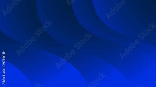 青のウェーブが重なる抽象背景素材、流れる曲線とグラデーションで構成したモダンなブルーバックグラウンド