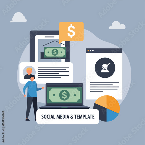 A cartoon person stands in a calm and serene environment, conveying a sense of relaxation and comfort.