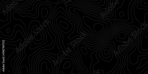 The black grey on white contours vector topography stylized height of the lines. The concept of a conditional geography scheme and the terrain path. Ultra wide. Map vector terrain Illustration.	