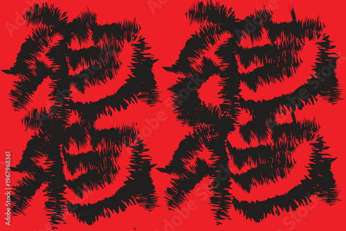 Intense red and black abstract art a dynamic composition of textured shapes and bold contrasts