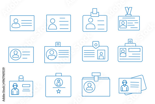 Mobile













Id card icon. Id card icon set. Linear style. Vector illustration.