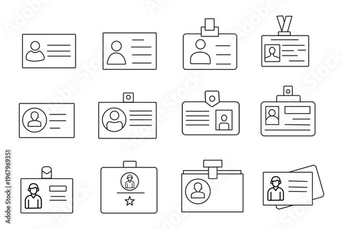 Mobile













Id card icon. Id card icon set. Linear style. Vector illustration.