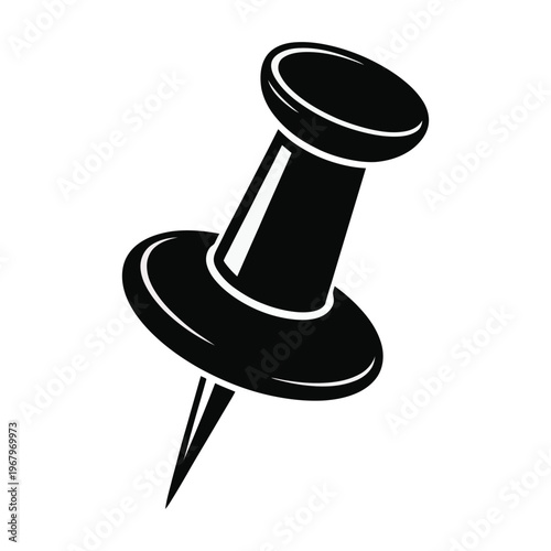  simple thumbtack push pin icon flat design office stationery symbol isolated on white
