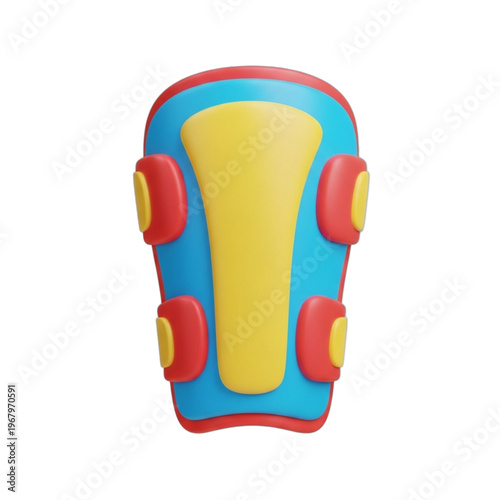 Playful 3D summer hat concept, vibrant yellow, red, and blue accessory design