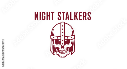 Night Stalkers skull emblem with helmet and menacing design.