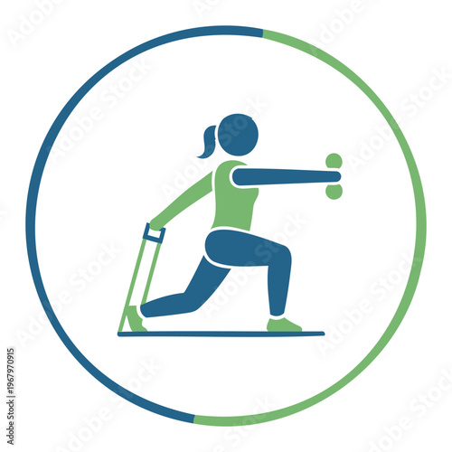 woman exercising with resistance band and dumbbell in a circle