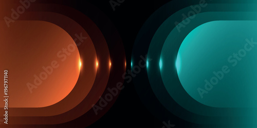 Abstract background with overlapping blue and orange glowing diagonal geometric shapes decoration. digital future technology concept. EPS. 2