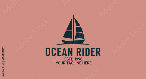 Ocean Rider Logo - Sailing Boat Design for Travel and Adventure.