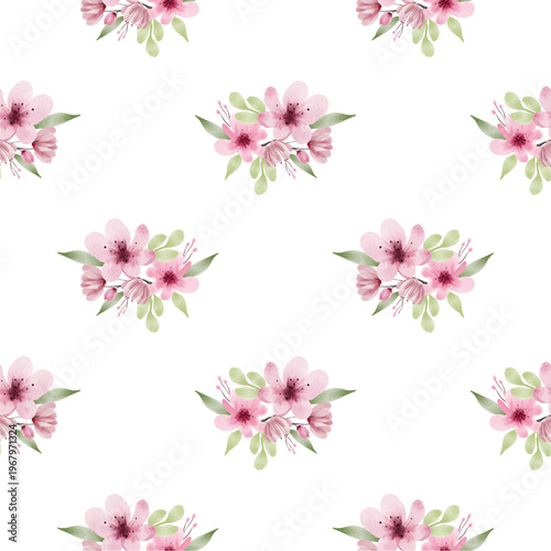 Beautiful watercolor flower seamless pattern for background, fabric, textile, fashion, wallpaper, wedding, banner, sticker, decoration etc.