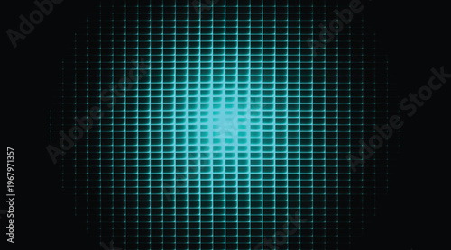 Abstract neon light 3D grid background with glowing futuristic effect