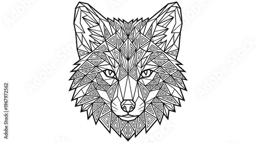 Minimalist Geometric Fox Head | Modern Fox Portrait Polygon Logo Symbol for Logic and Creativity