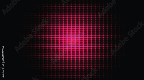 Abstract neon light 3D grid background with glowing futuristic effect