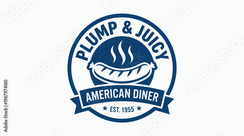 Plump and Juicy American Diner Logo - A Classic Culinary Emblem.