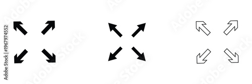 Full screen icon vector. expand to full screen sign and symbol. arrows symbol . Vector Illustration . EPS 10 .