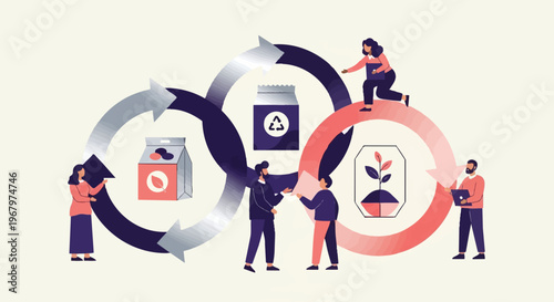 Woman Holding Milk Carton Illustration.